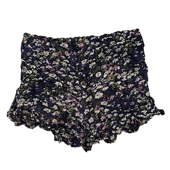 GANNI Georgette Floral Ruffle Shorts Size 34 Multicolor Cottagecore High Waisted - Picture 3 of 11